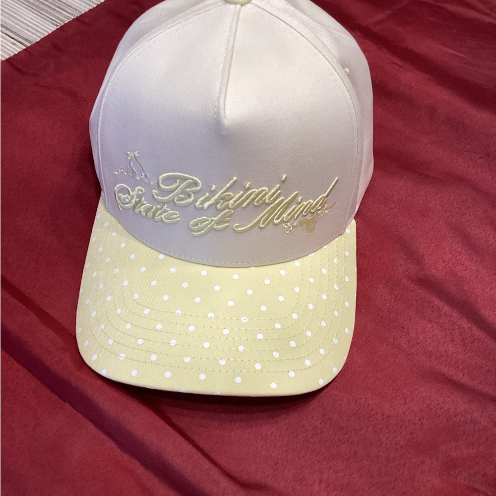 Polka Dot Yellow & Cream Baseball Cap